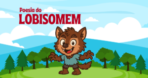 Ilustração do Lobisomem para poesia de folclore infantil, personagem do Pepê