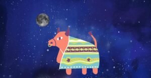 Ilustração do Boi encantado, representando a lenda do Bumba Meu Boi
