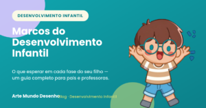 "Ilustração do Pepê pulando, representando os marcos do desenvolvimento infantil"