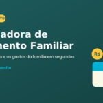 Banner do post Calculadora de Orçamento Familiar, ferramenta gratuita do Arte Mundo Desenho para organizar a renda e os gastos da família