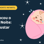 Bebê chorando à noite, dando trabalho para dormir, ilustração sobre quando o bebê troca o dia pela noite
