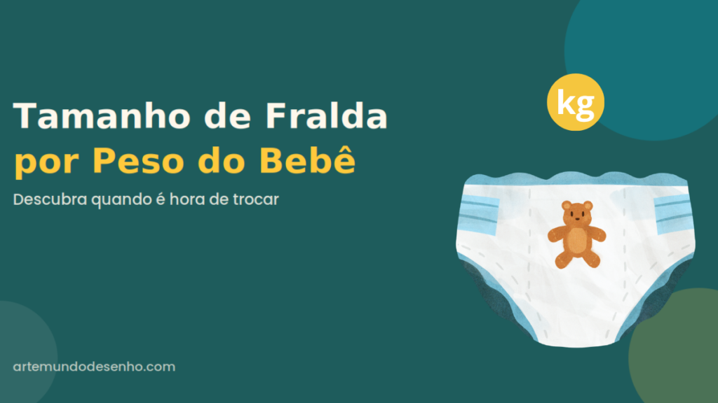 Tamanho de fralda por peso do bebê, ferramenta gratuita do Arte Mundo Desenho para saber quando trocar
