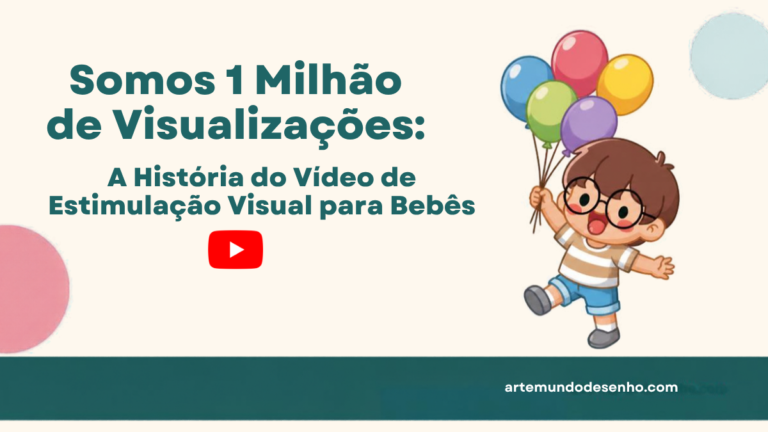 "Imagem destacada do artigo sobre 1 milhão de visualizações no canal Arte Mundo Desenho