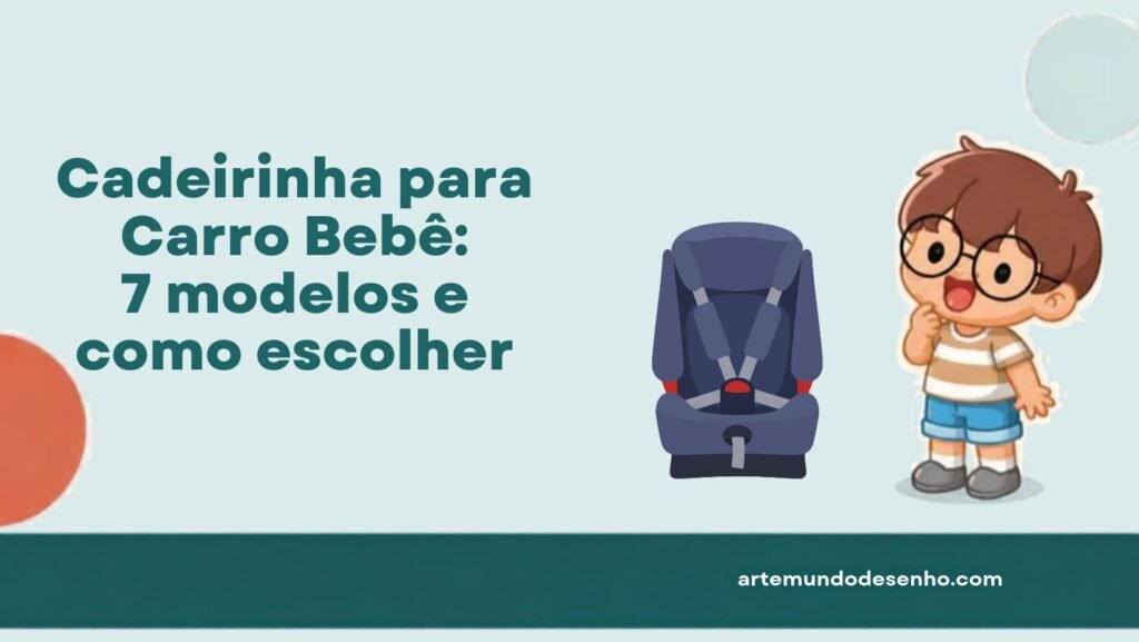 Pepê com a cadeirinha para carro