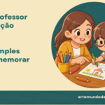 Ilustração do Pepê comemorando o Dia do Professor