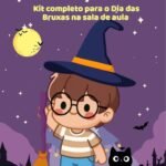 Capa do Kit de Halloween para Educação Infantil, com o Pepê fantasiado e o selo de 0 a 6 anos