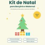 Capa do Kit de Natal para Berçário e Maternal, com árvore de Natal, presentes e o selo de 0 a 3 anos