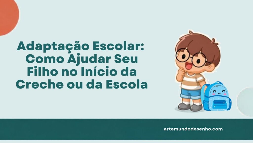 Pepê com uma mochila azul sorridente ao lado do título do artigo