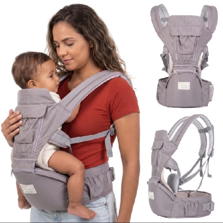 Canguru ergonômico Aiebao 12 posições 3 em 1 com apoio de quadril