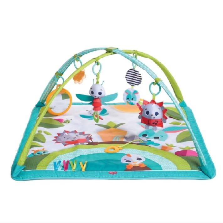Tapete de atividades para bebê Gymini Sunny Day, Tiny Love, com dois arcos e brinquedos de pendurar